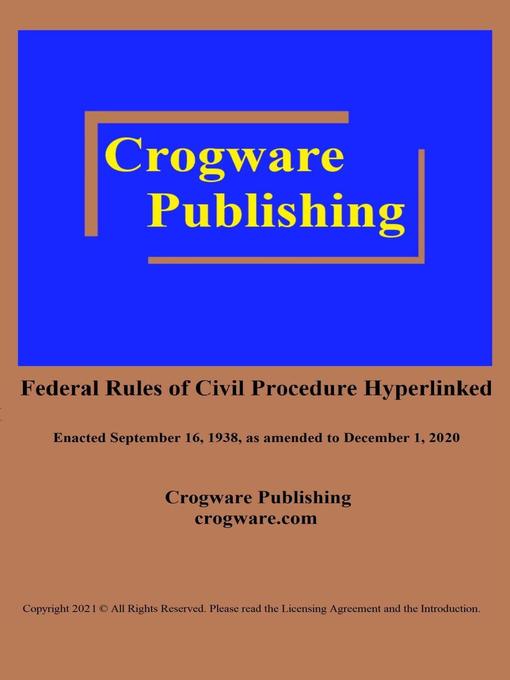 Title details for Federal Rules of Civil Procedure by Craig Manfredi - Available